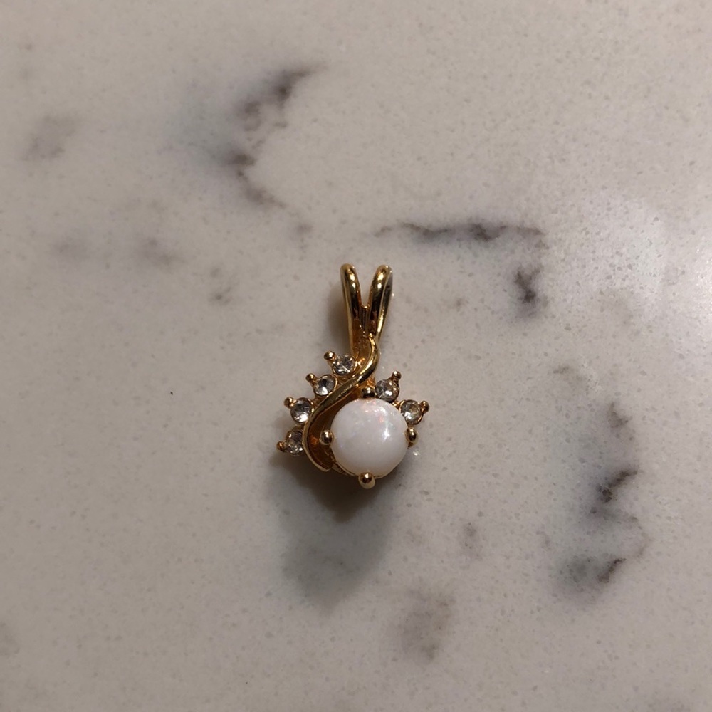 Stone & Diamond Pendant